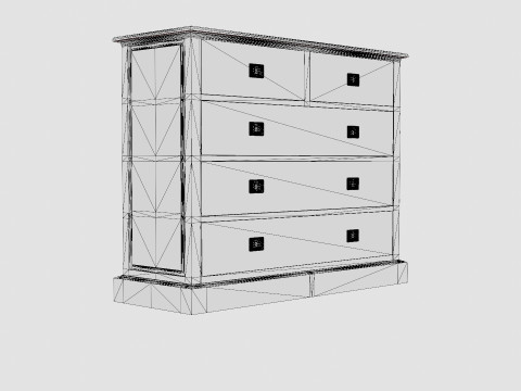 Sebago chest of drawers white 3D 模型