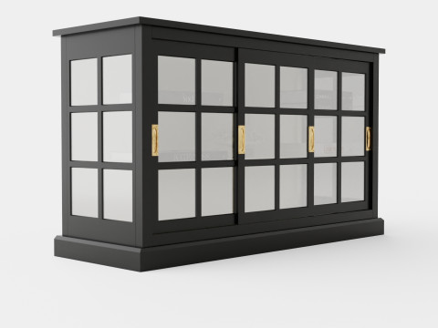 Seethrough LOW cabinet black white 3D 模型