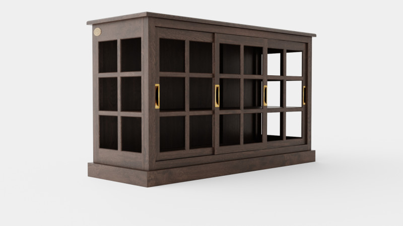 Seethrough LOW cabinet wenge 3Dモデル .c4d .max .obj .3ds .fbx .stl .blend 