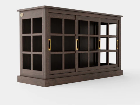 Прозора НИЗЬКА шафа венге 3D Модель