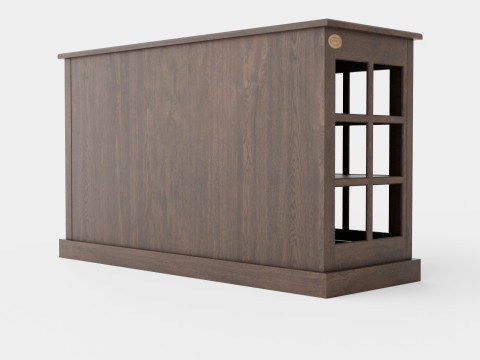 Seethrough LOW cabinet wenge 3Dモデル