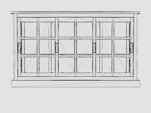 Seethrough LOW cabinet wenge 3Dモデル