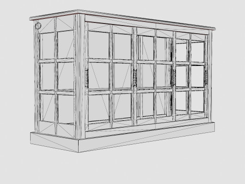 Seethrough LOW cabinet wenge 3Dモデル
