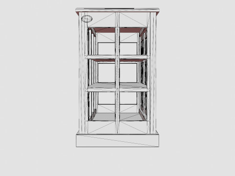 Seethrough LOW cabinet wenge 3Dモデル