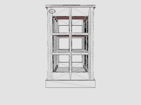 Seethrough LOW cabinet wenge 3D Model