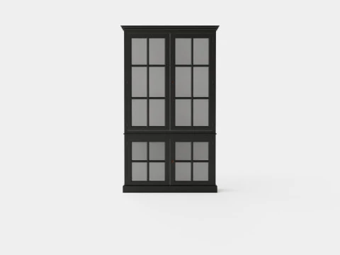 Seethrough display cabinet black white 3D Model