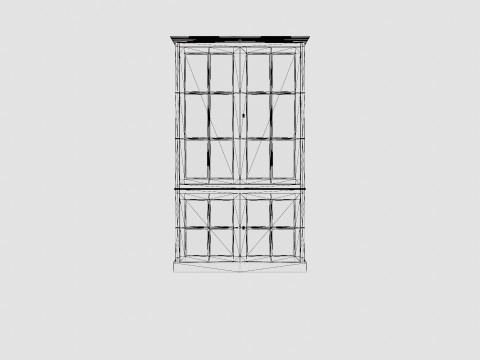 Seethrough display cabinet black white 3D Model