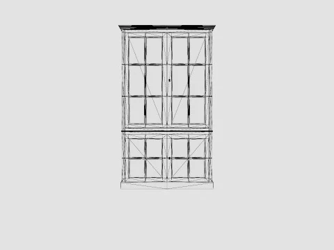 Seethrough display cabinet black white 3D Model