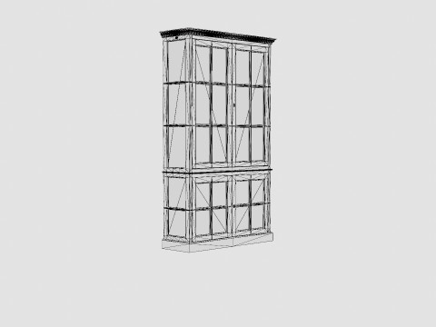 Seethrough display cabinet black white 3D Model