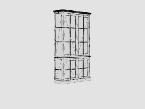 Seethrough display cabinet black white 3D Model