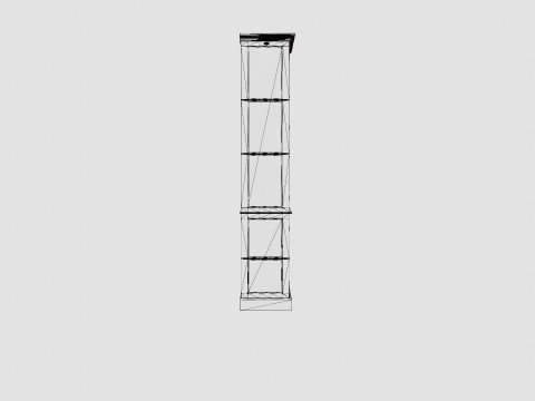 Seethrough display cabinet black white 3D Model