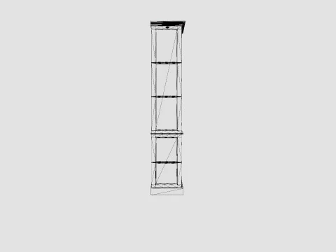 Seethrough display cabinet black white 3D Model