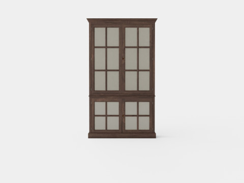 Seethrough display cabinet wenge 3D Модель