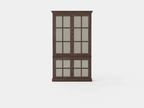 Seethrough display cabinet wenge 3D Model