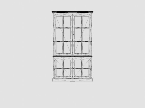 Seethrough display cabinet wenge 3D Модель
