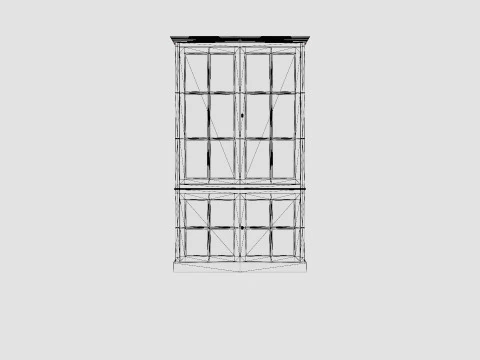 Seethrough display cabinet wenge 3D Model