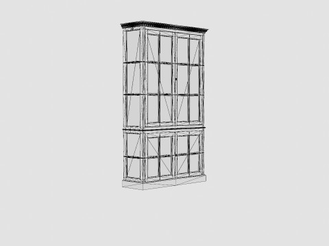 Seethrough display cabinet wenge 3D Модель