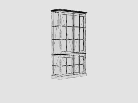 Seethrough display cabinet wenge 3D Model
