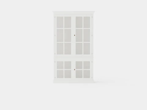 Seethrough display cabinet white 3D Model