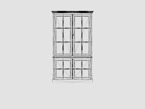 Seethrough display cabinet white 3D Model