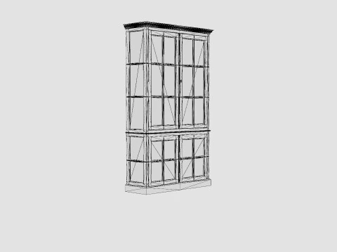 Seethrough display cabinet white 3D Model