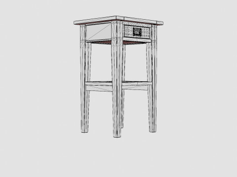 Sleepville side table English 3D-Modell
