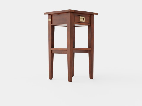 Sleepville side table rich brown 3D Model