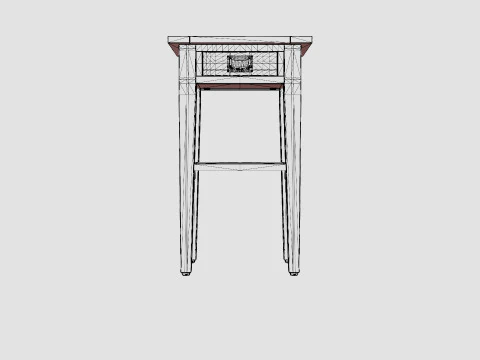 Sleepville side table rich brown 3D Model