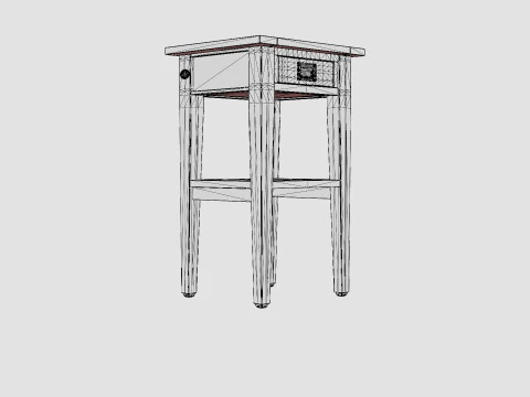 Sleepville side table rich brown 3D Model