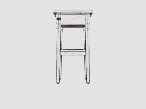 Sleepville side table rich brown 3D Model
