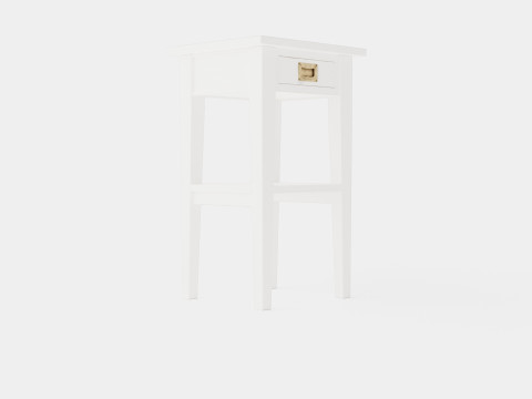 Sleepville side table white 3D Model