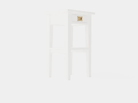 Mesa auxiliar Sleepville blanca Modelo 3D