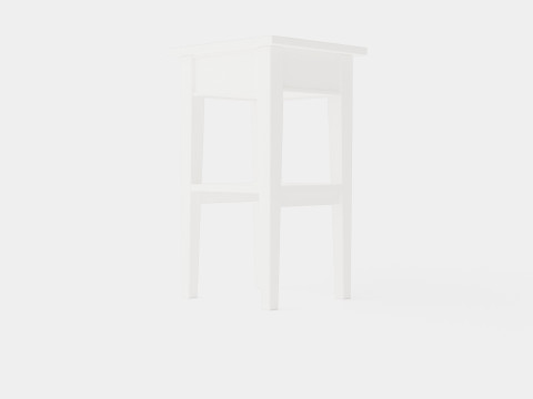 Sleepville side table white 3D Model