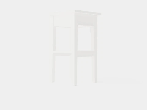 Sleepville side table white 3D Model