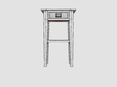 Sleepville side table white 3D Model