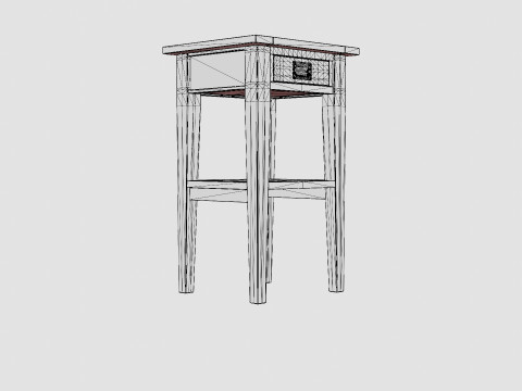 Sleepville side table white 3D Model