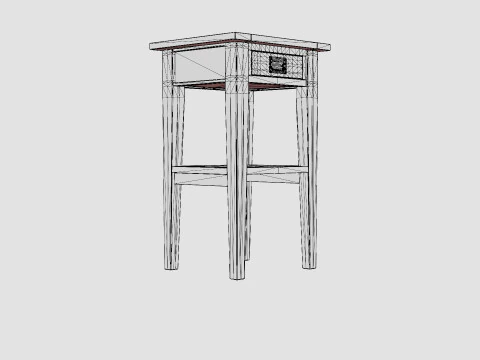 Sleepville side table white 3D Model