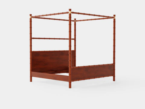 Letto a baldacchino St Barts in bamb&ugrave; Modello 3D