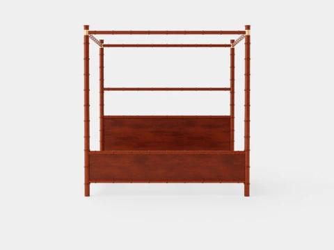 St Barts canopy bed bamboo 3D Model