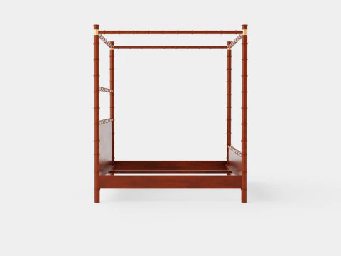 St Barts canopy bed bamboo 3D Model
