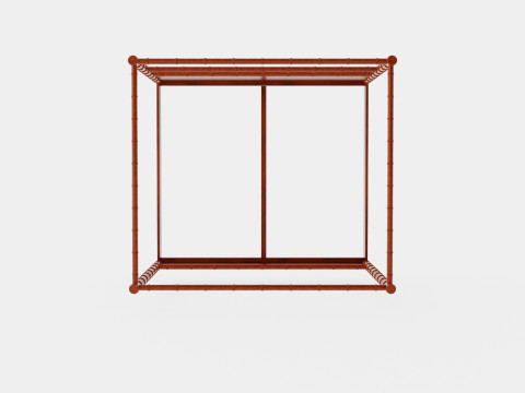 St Barts canopy bed bamboo 3D मॉडल