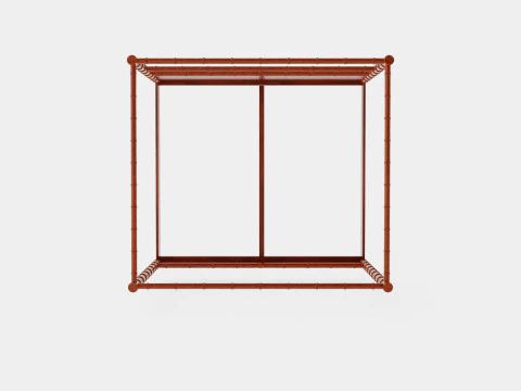 St Barts canopy bed bamboo 3D Model