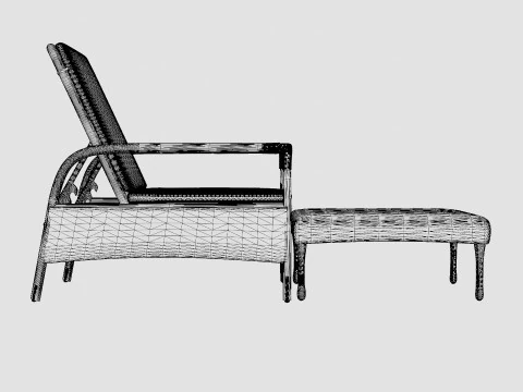 Tampa sun lounger vintage 3D Model