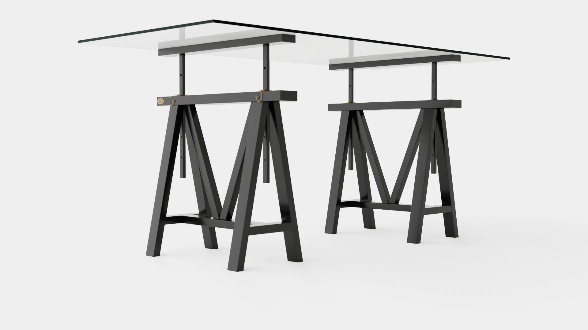 Trestle desk black 3D Model .c4d .max .obj .3ds .fbx .stl .blend 