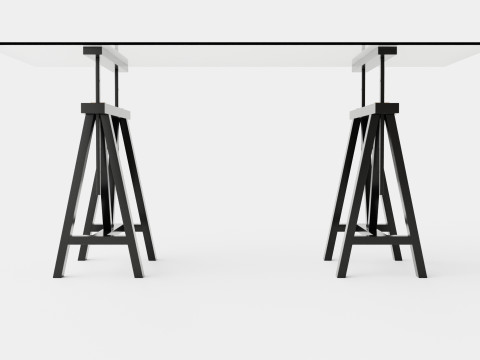 Trestle desk black 3Dモデル