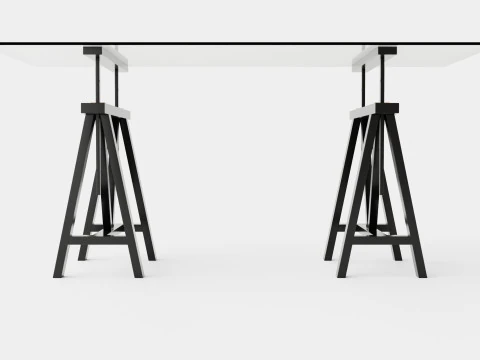 Trestle desk black 3D Model