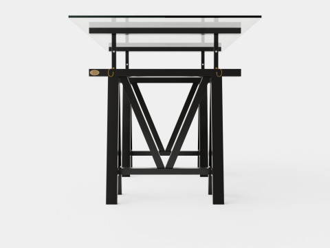 Trestle desk black 3Dモデル
