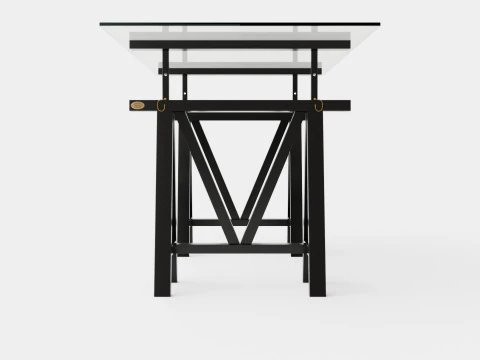 Trestle desk black 3D Model