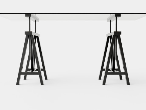 Trestle desk black 3Dモデル