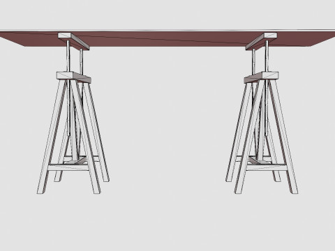 Trestle desk black 3Dモデル